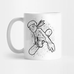 Snowboard girl freestyle jump Mug